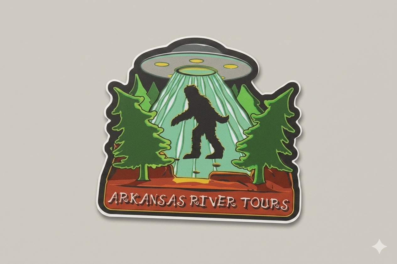 Bigfoot Abduction Sticker